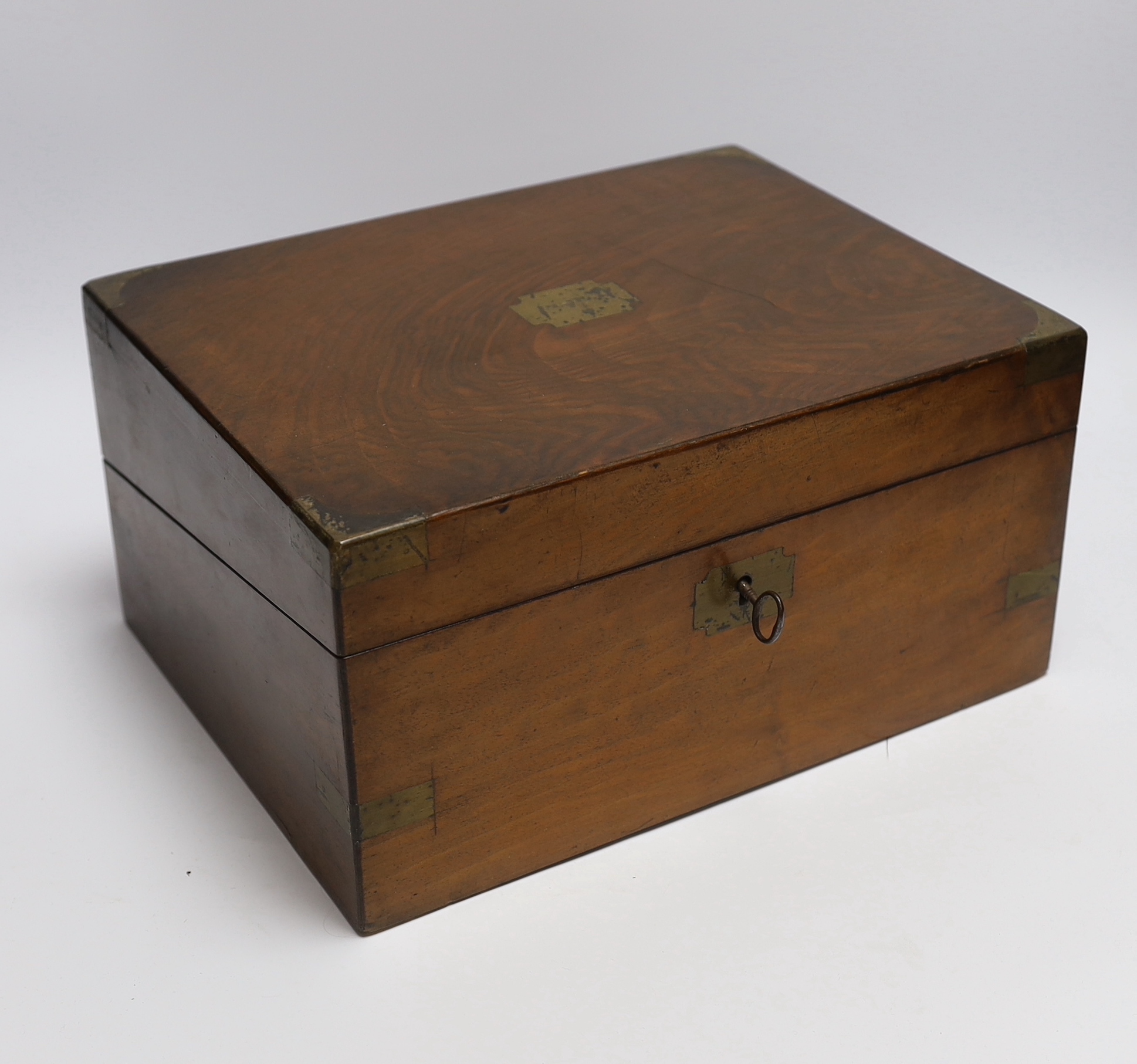 A tambour stationery box and a walnut writing slope, widest 34.5cm